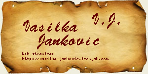 Vasilka Janković vizit kartica